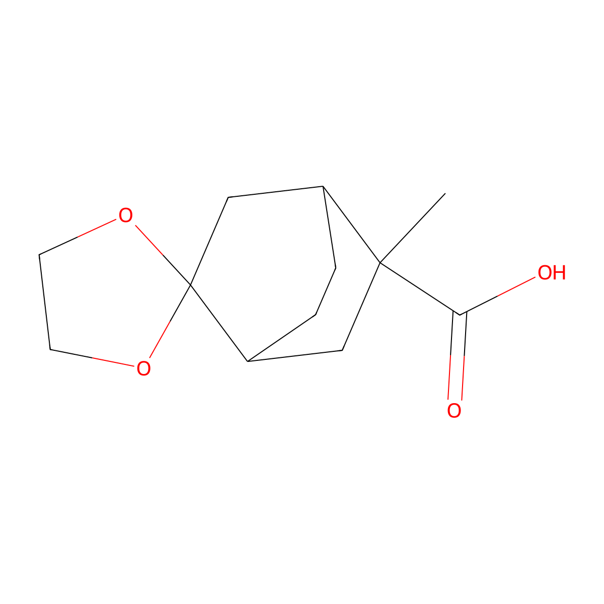 5-Methylspiro[bicyclo[2.2.2]octane-2,2'-[1,3]dioxolane]-5-carboxylicacid molecular structure, CAS 2551120-28-4