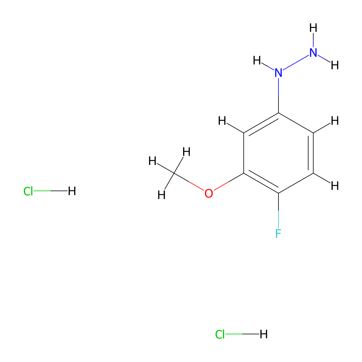 (4-Fluoro-3-methoxyphenyl)hydrazine dihydrochloride molecular structure, CAS 2551120-38-6