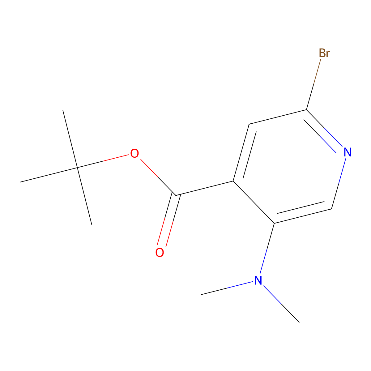 Tert-butyl 2-bromo-5-(dimethylamino)pyridine-4-carboxylate molecular structure, CAS 2551120-39-7