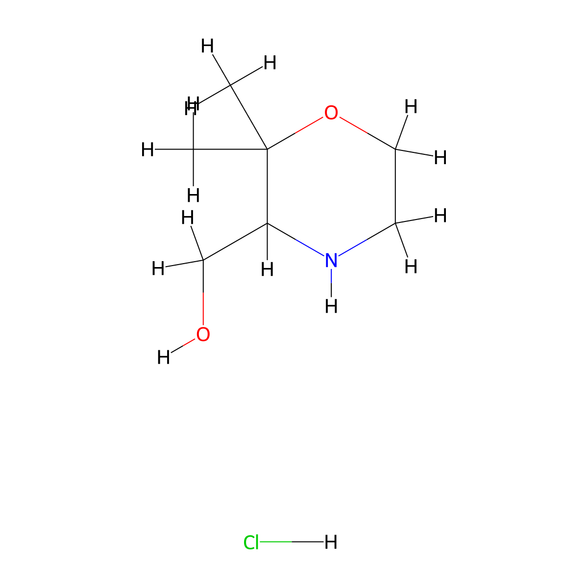 (2,2-Dimethylmorpholin-3-yl)methanol hydrochloride molecular structure, CAS 2551120-41-1