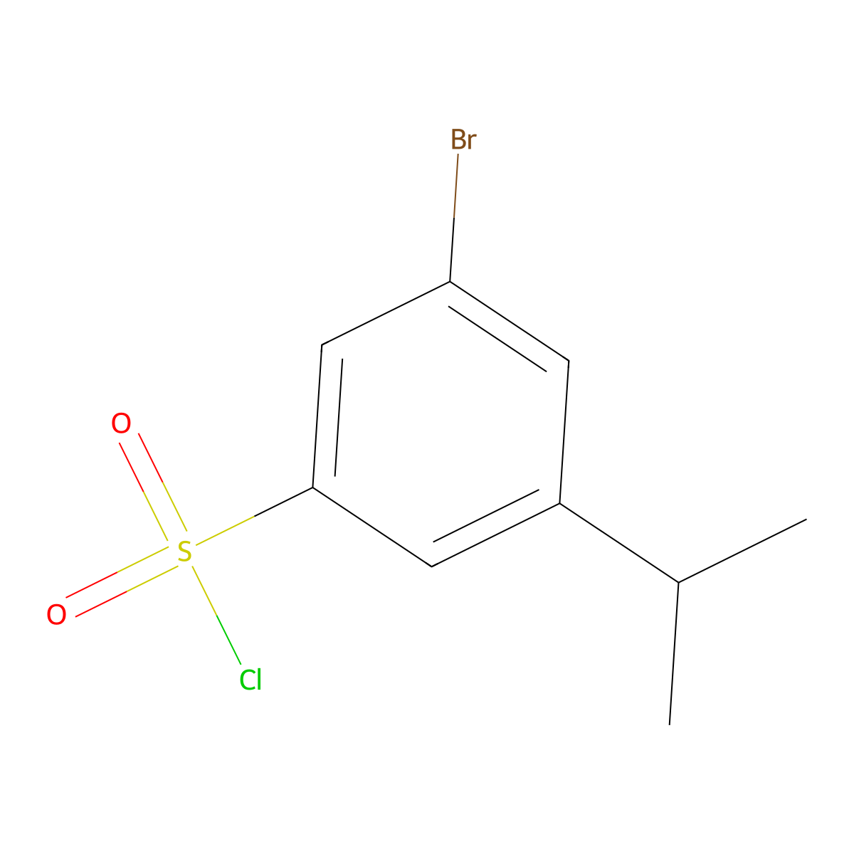 3-Bromo-5-(propan-2-yl)benzene-1-sulfonyl chloride molecular structure, CAS 2551120-42-2