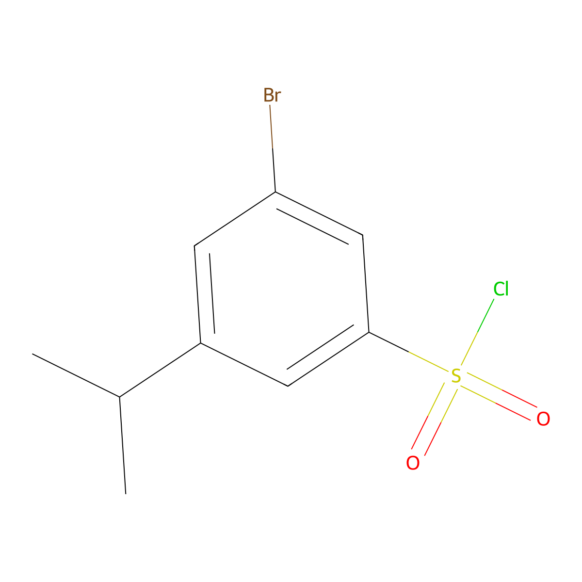 3-Bromo-5-(propan-2-yl)benzene-1-sulfonyl chloride molecular structure, CAS 2551120-42-2