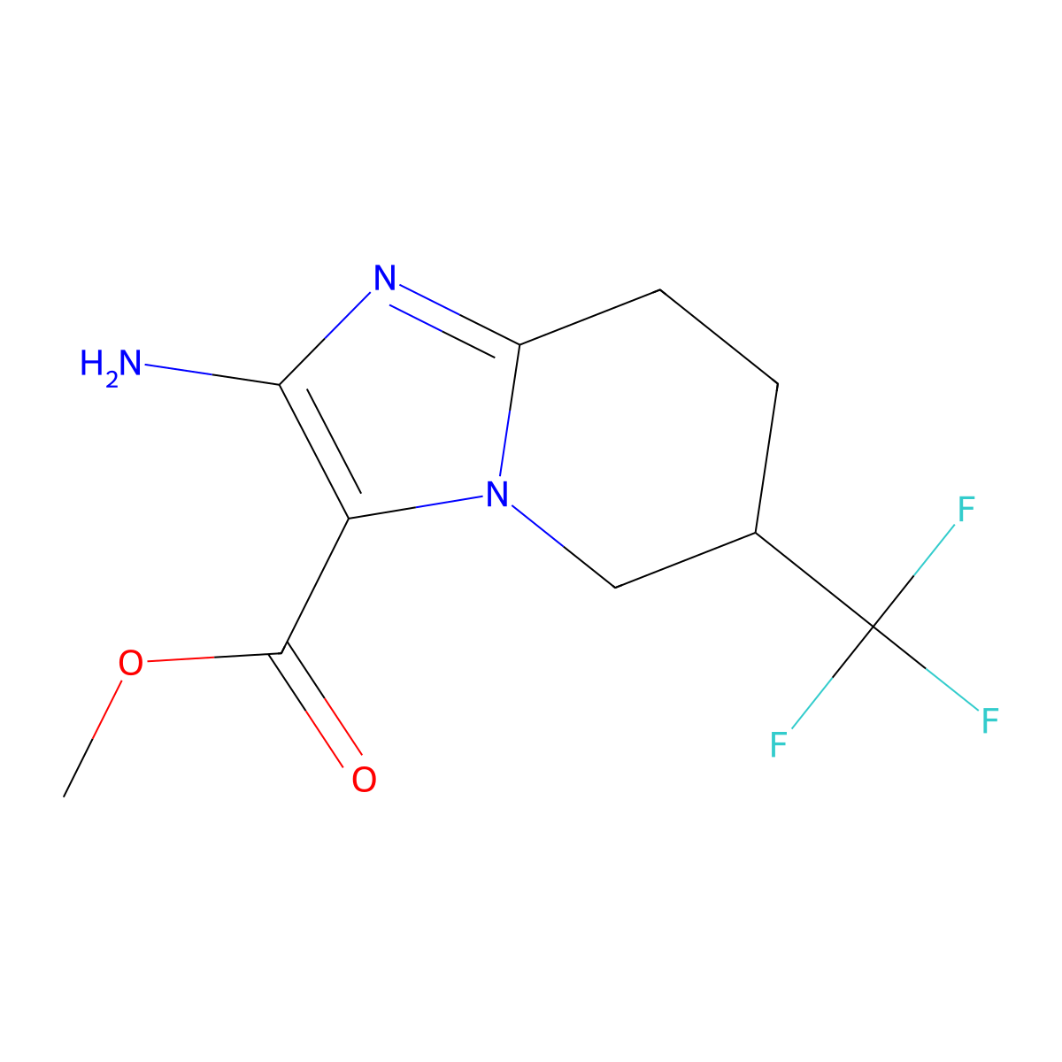 Methyl 2-amino-6-(trifluoromethyl)-5,6,7,8-tetrahydroimidazo[1,2-a]pyridine-3-carboxylate molecular structure, CAS 2551120-46-6