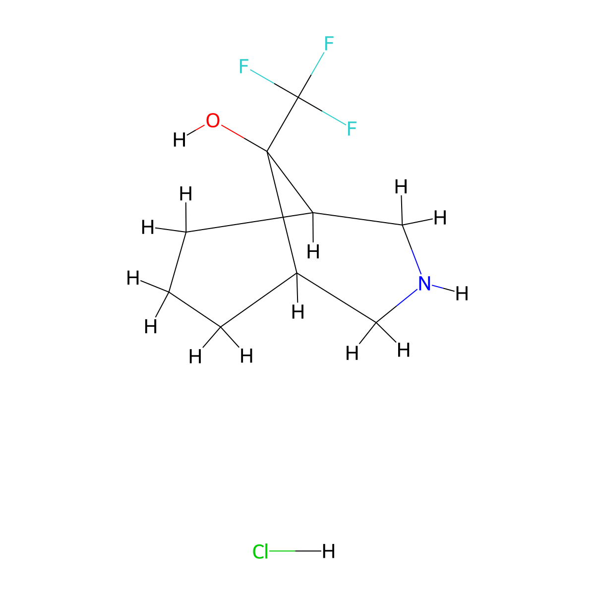 9-(Trifluoromethyl)-3-azabicyclo[3.3.1]nonan-9-ol hydrochloride molecular structure, CAS 2551120-49-9