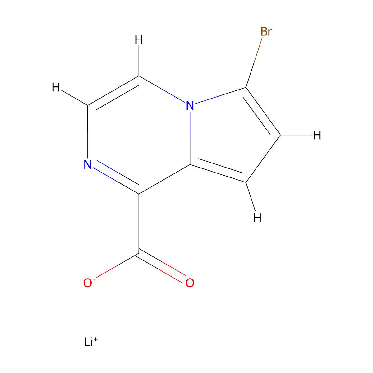 Lithium;6-bromopyrrolo[1,2-a]pyrazine-1-carboxylate molecular structure, CAS 2551120-50-2