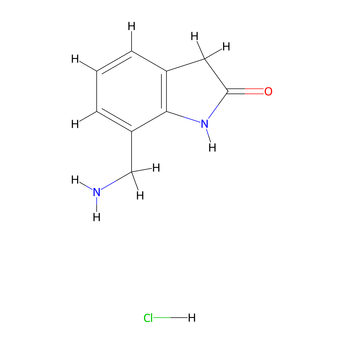 7-(aminomethyl)-2,3-dihydro-1H-indol-2-onehydrochloride molecular structure, CAS 2551120-51-3
