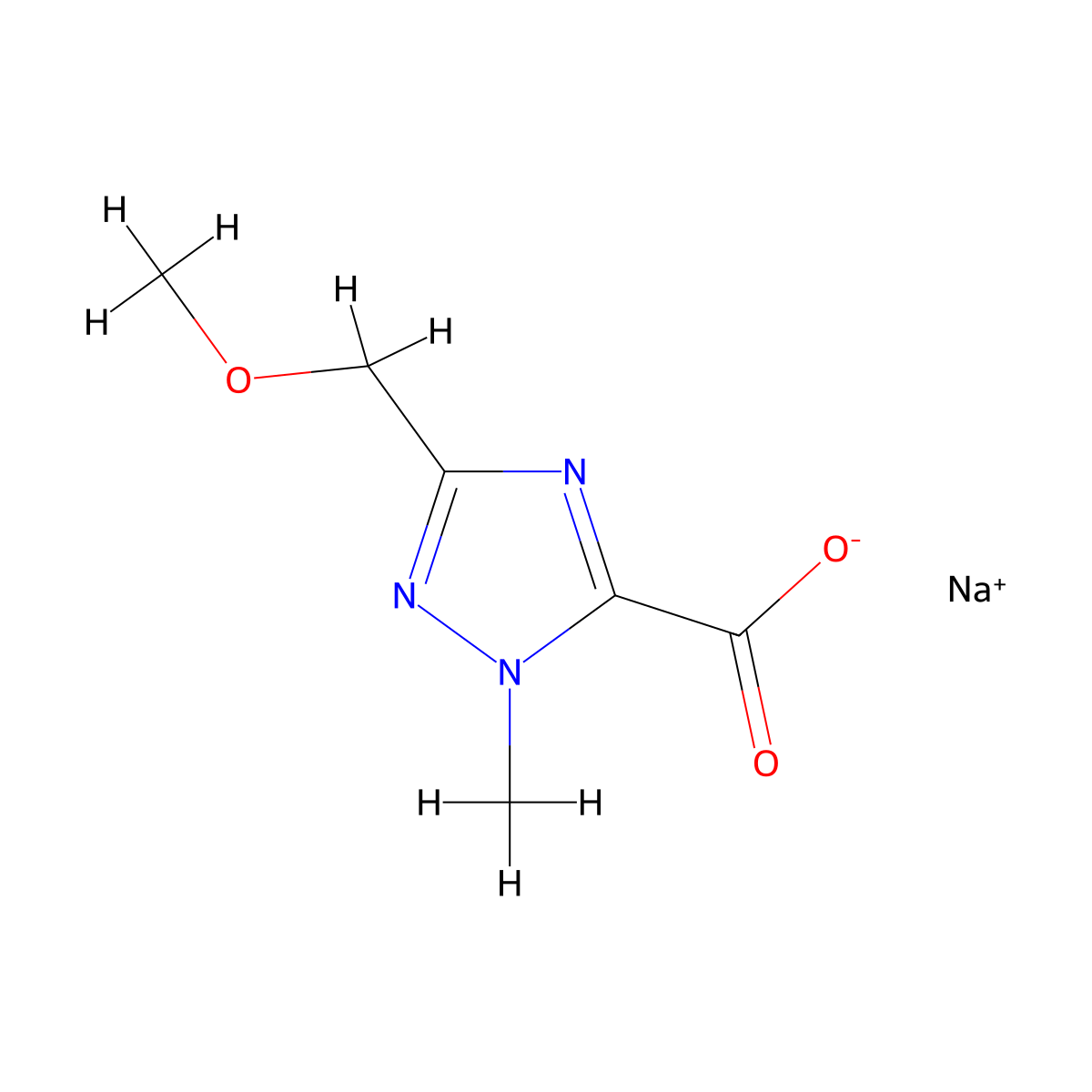 sodium 3-(methoxymethyl)-1-methyl-1H-1,2,4-triazole-5-carboxylate molecular structure, CAS 2551120-52-4