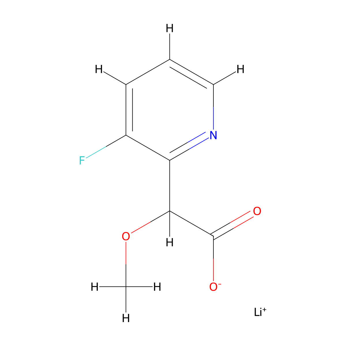 Lithium(1+) 2-(3-fluoropyridin-2-yl)-2-methoxyacetate molecular structure, CAS 2551120-54-6