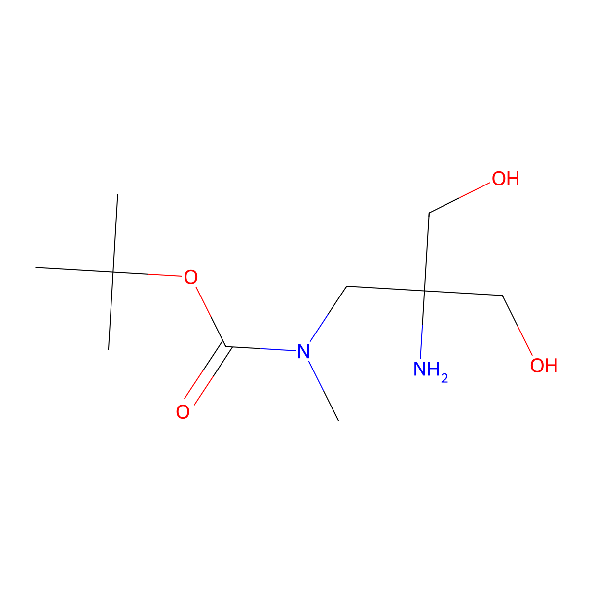 Tert-butyl N-[2-amino-3-hydroxy-2-(hydroxymethyl)propyl]-N-methylcarbamate molecular structure, CAS 2551120-55-7