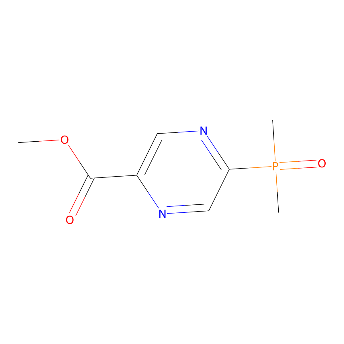Methyl 5-(dimethylphosphoryl)pyrazine-2-carboxylate molecular structure, CAS 2551120-61-5