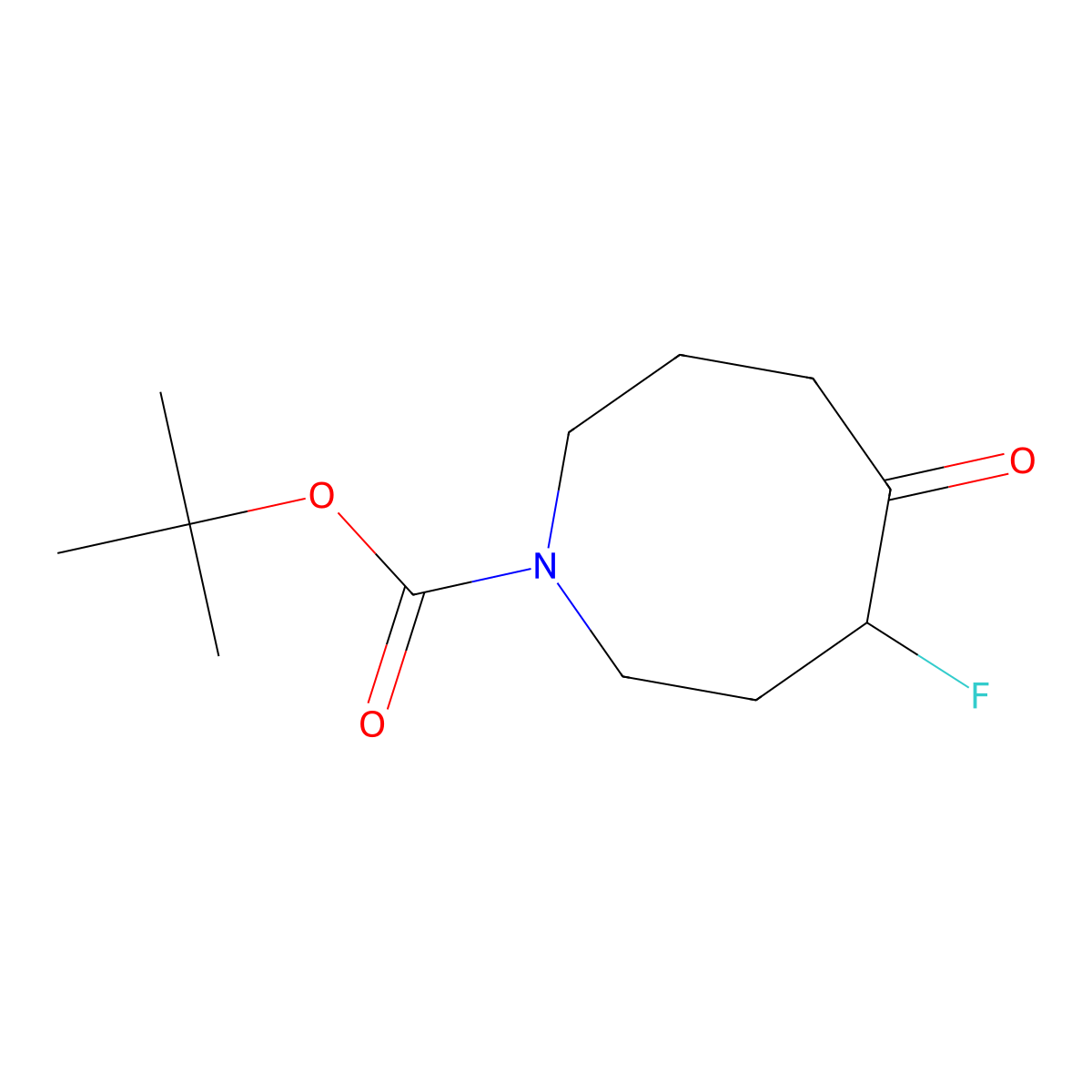 Tert-butyl 4-fluoro-5-oxoazocane-1-carboxylate molecular structure, CAS 2551120-62-6