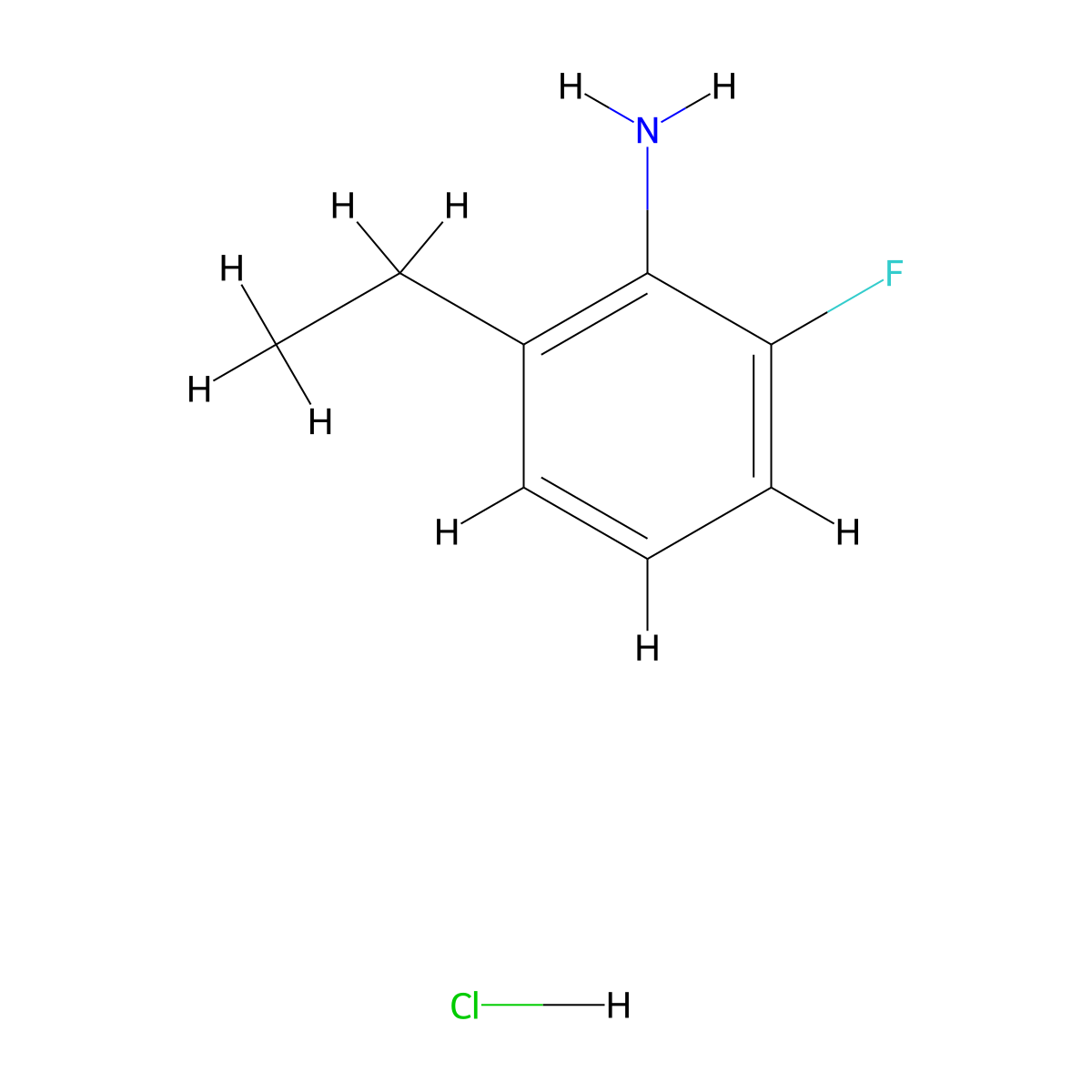 2-Ethyl-6-fluoroanilinehydrochloride molecular structure, CAS 2551120-63-7