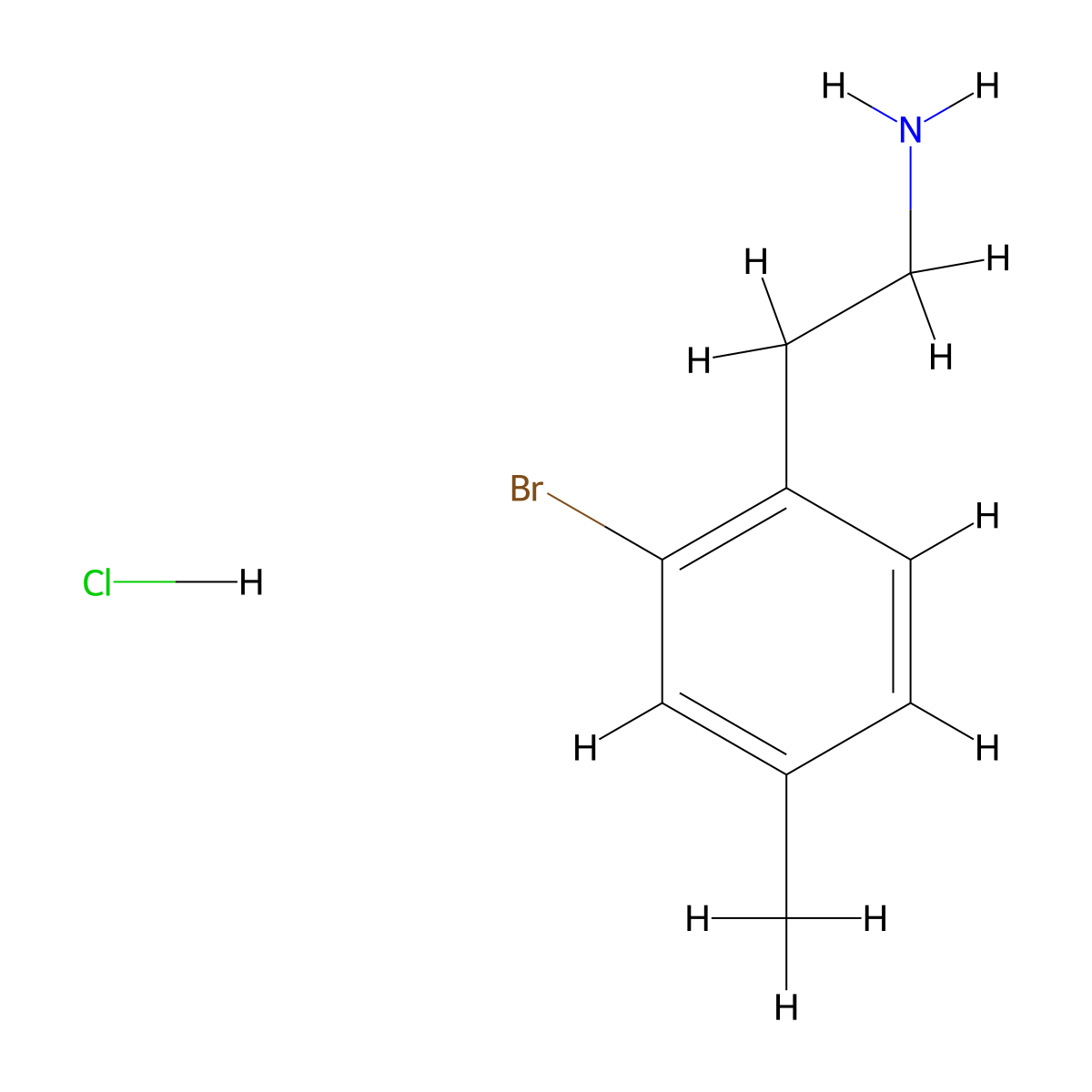 2-(2-Bromo-4-methylphenyl)ethan-1-amine hydrochloride molecular structure, CAS 2551120-69-3
