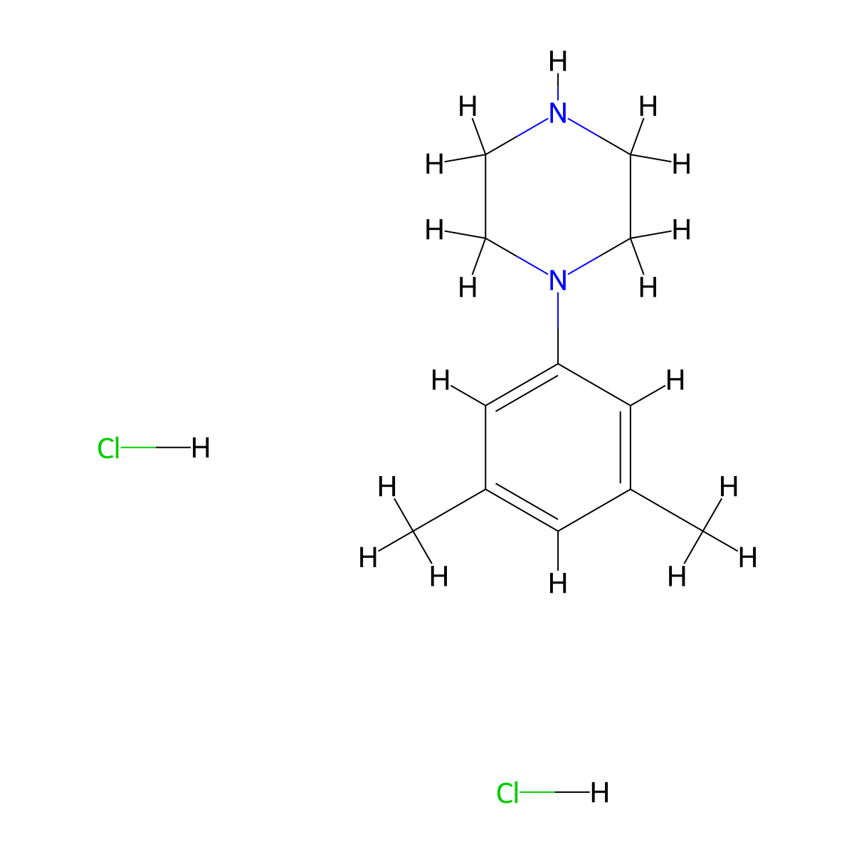 1-(3,5-Dimethylphenyl)piperazine dihydrochloride molecular structure, CAS 2551120-72-8