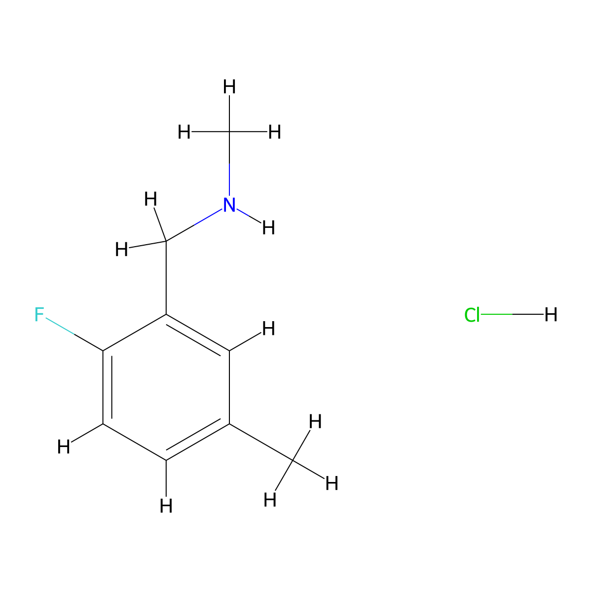[(2-Fluoro-5-methylphenyl)methyl](methyl)aminehydrochloride molecular structure, CAS 2551120-75-1