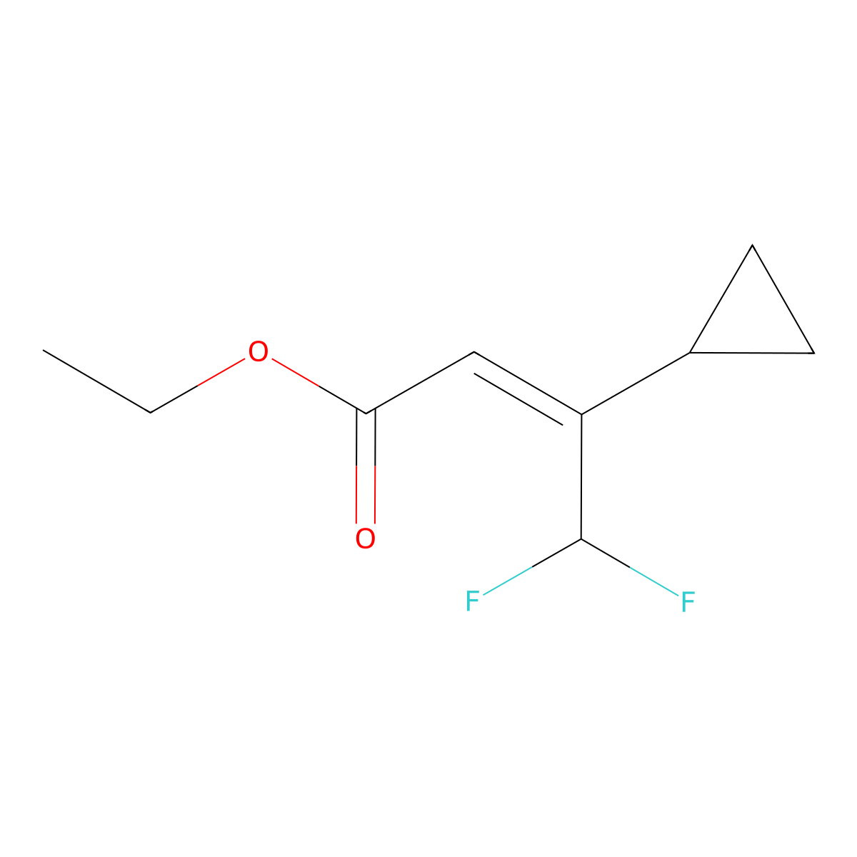 ethyl (2Z)-3-cyclopropyl-4,4-difluorobut-2-enoate molecular structure, CAS 2551157-11-8