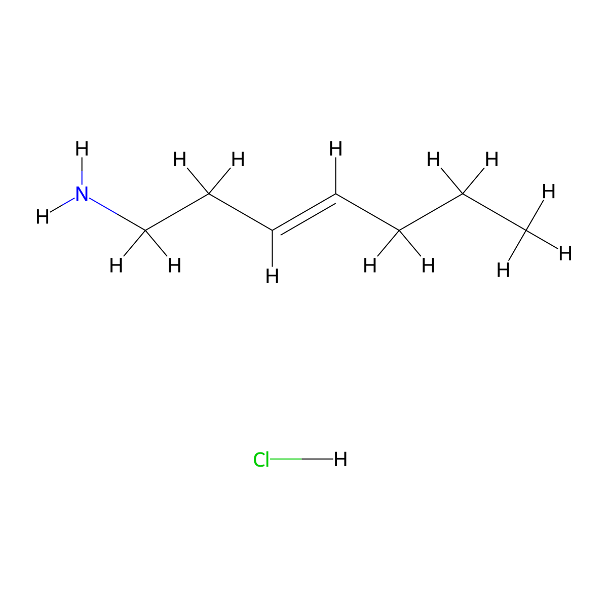 Hept-3-en-1-amine hydrochloride molecular structure, CAS 2551157-14-1