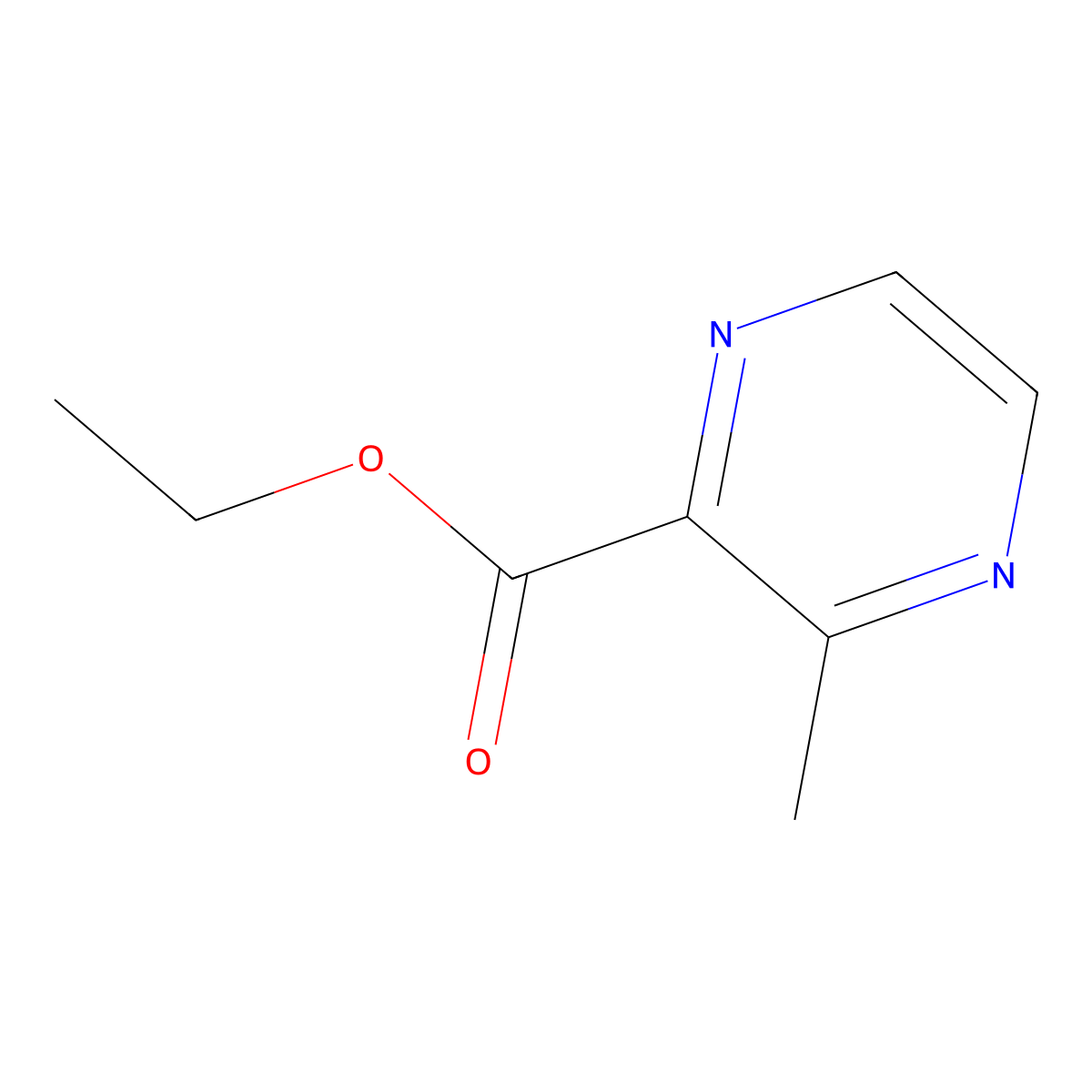Ethyl 3-methylpyrazine-2-carboxylate molecular structure, CAS 25513-92-2