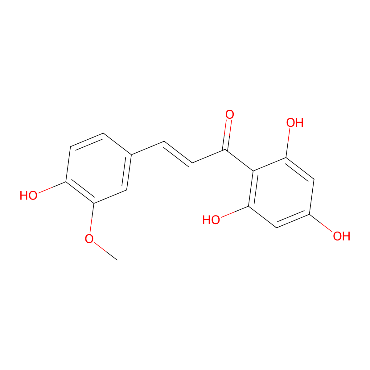 4,2',4',6'-Tetrahydroxy-3-methoxychalcone molecular structure, CAS 25515-47-3