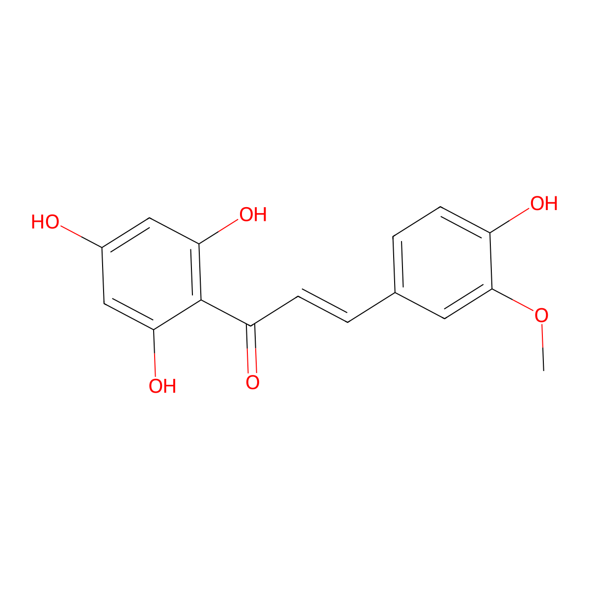 4,2',4',6'-Tetrahydroxy-3-methoxychalcone molecular structure, CAS 25515-47-3