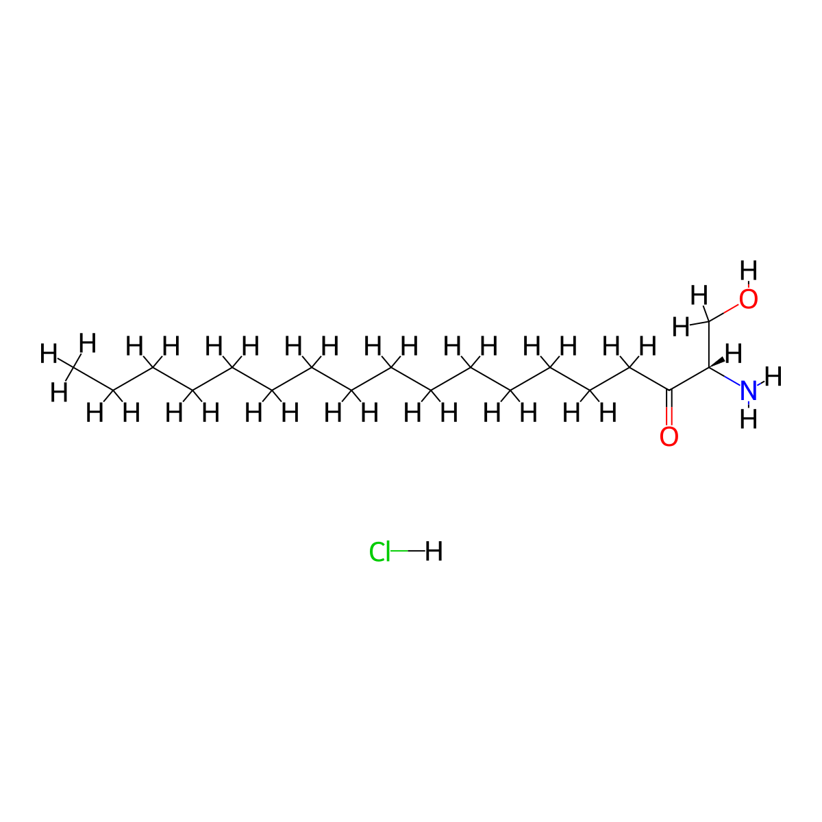 2S-amino-1-hydroxy-3-octadecanone, monohydrochloride molecular structure, CAS 25515-53-1