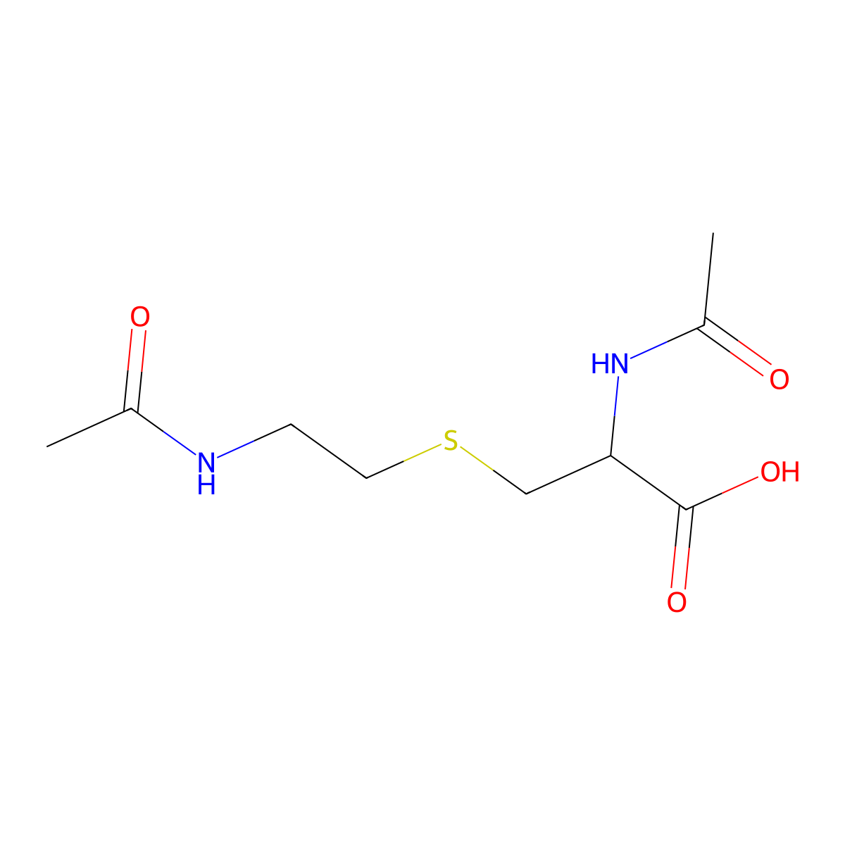 N-Acetyl-S-(2-acetylaminoethyl)-L-cysteine molecular structure, CAS 25515-72-4