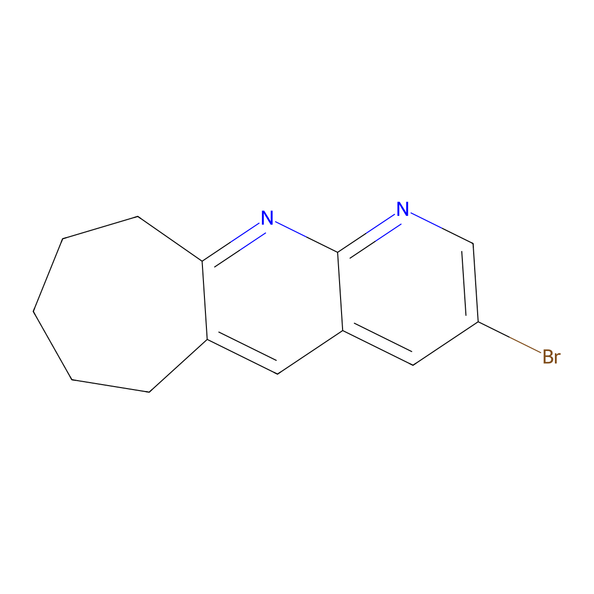 3-bromo-6H,7H,8H,9H,10H-cyclohepta[b]1,8-naphthyridine molecular structure, CAS 2551559-74-9