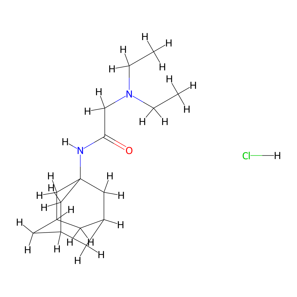 Acetamide, N-1-adamantyl-2-(diethylamino)-, monohydrochloride molecular structure, CAS 25517-03-7