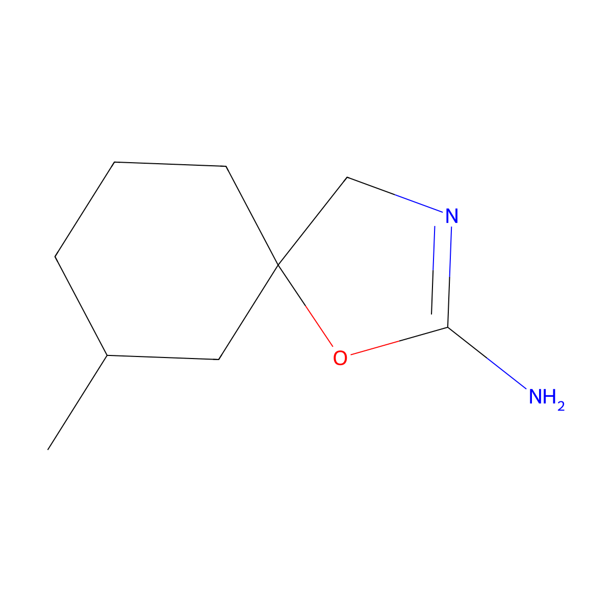 1-Oxa-3-azaspiro(4.5)dec-2-ene, 2-amino-7-methyl- molecular structure, CAS 25517-57-1