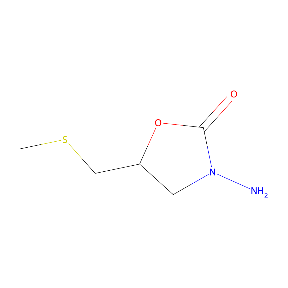 3-Amino-5-((methylthio)methyl)oxazolidin-2-one molecular structure, CAS 25517-72-0