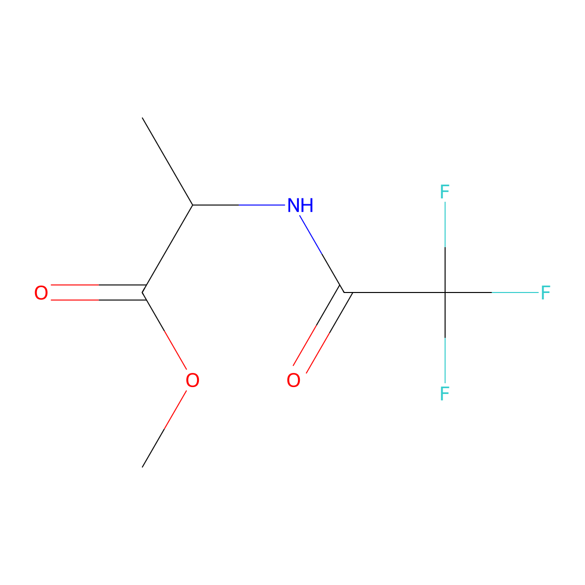 Methyl 2-[(2,2,2-trifluoroacetyl)amino]propanoate molecular structure, CAS 25518-39-2