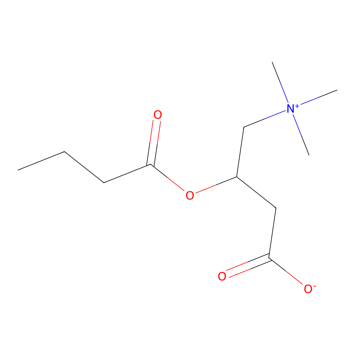 3-(Butanoyloxy)-4-(trimethylazaniumyl)butanoate molecular structure, CAS 25518-46-1