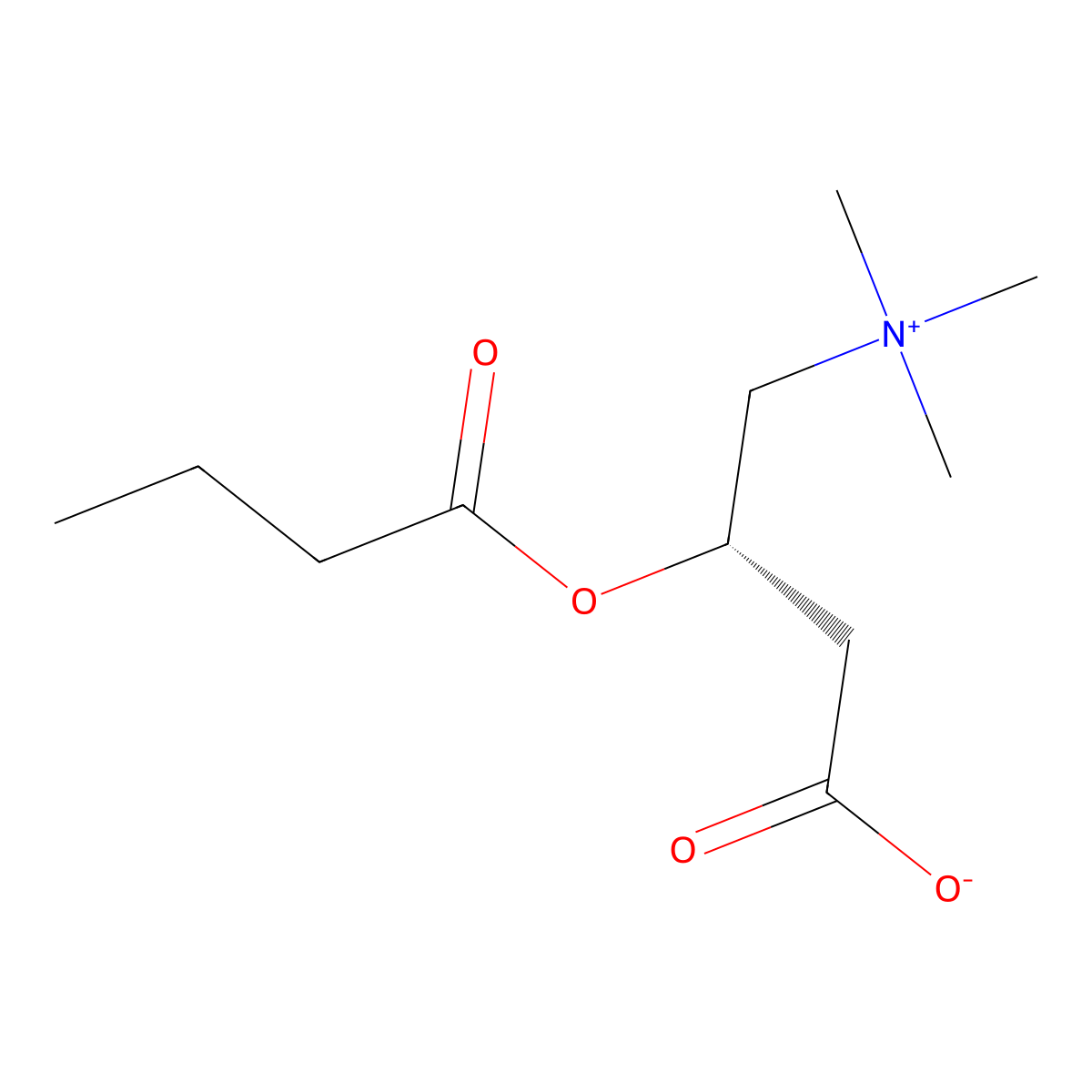 3-(Butanoyloxy)-4-(trimethylazaniumyl)butanoate molecular structure, CAS 25518-46-1