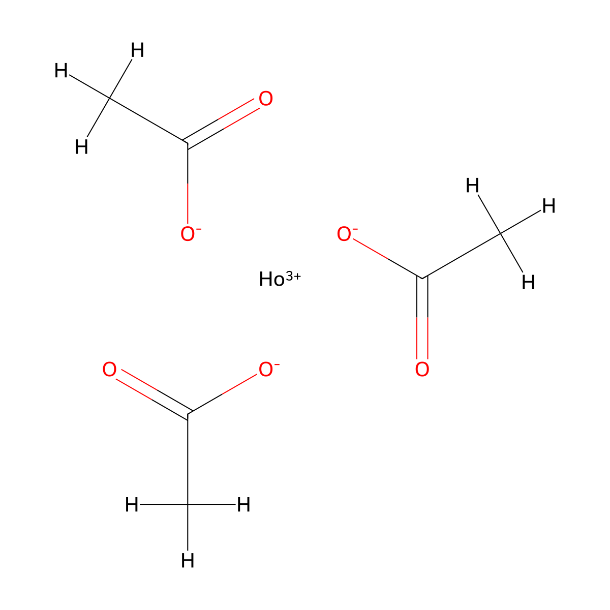 Acetic acid, holmium(3+) salt (3:1) molecular structure, CAS 25519-09-9