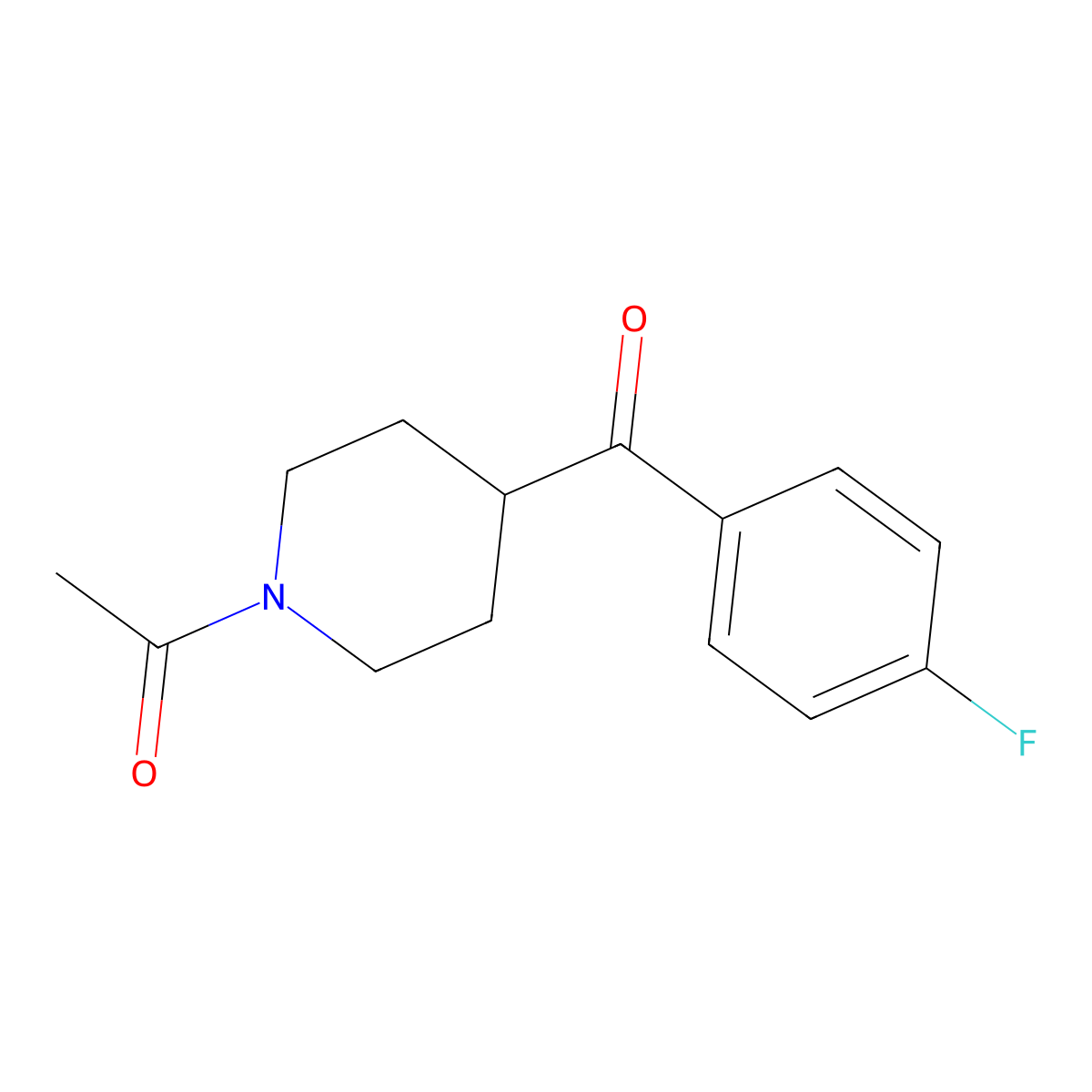 1-Acetyl-4-(4-fluorobenzoyl)piperidine molecular structure, CAS 25519-77-1