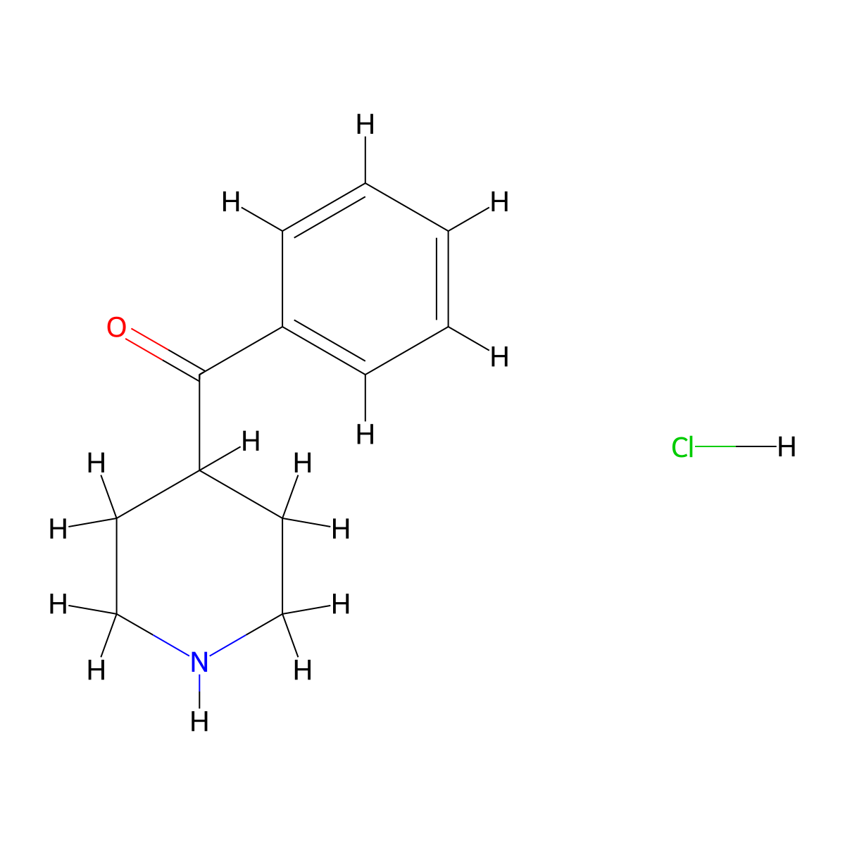 4-Benzoylpiperidine hydrochloride molecular structure, CAS 25519-80-6
