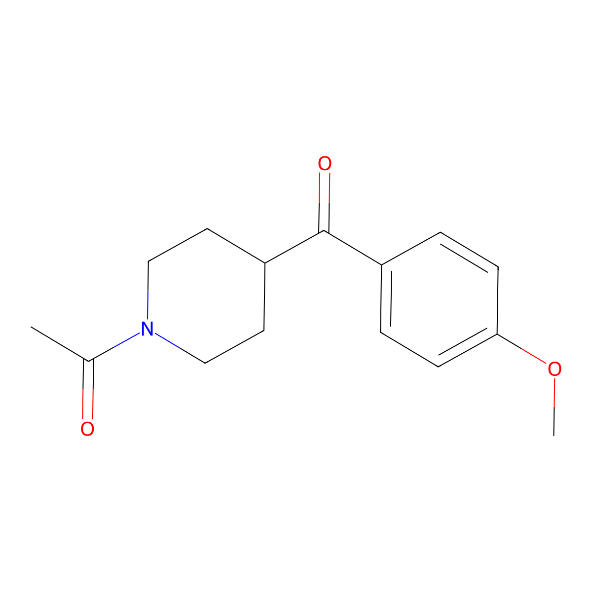 1-(4-(4-Methoxybenzoyl)piperidin-1-yl)ethanone molecular structure, CAS 25519-81-7