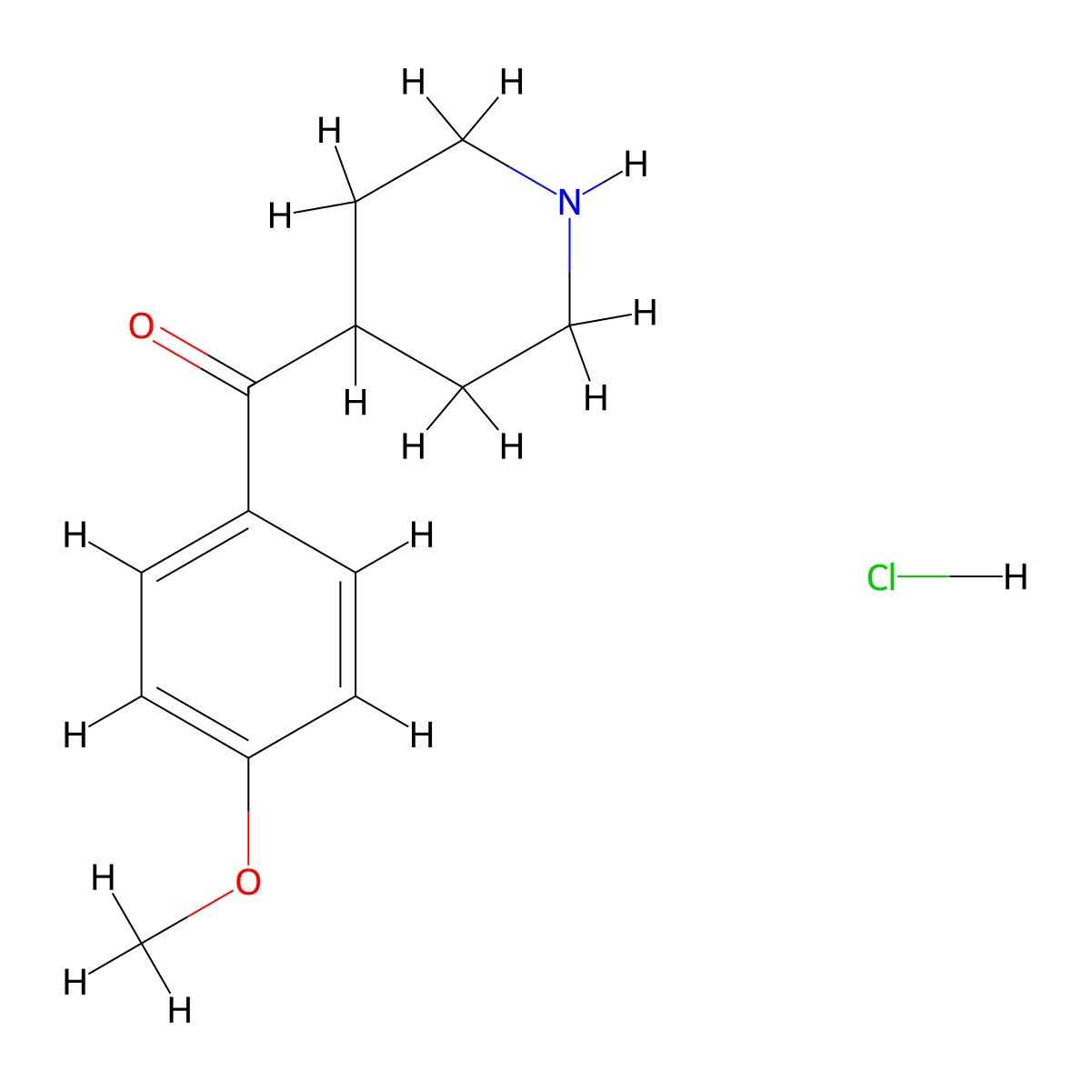 4-(4-Methoxybenzoyl)piperidine hydrochloride molecular structure, CAS 25519-82-8