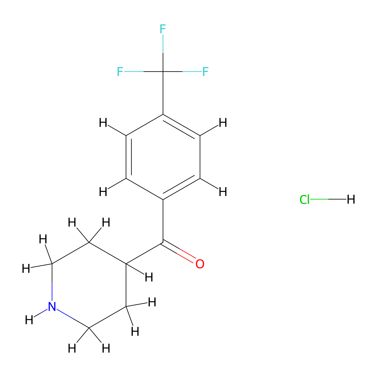 Piperidin-4-yl-(4-trifluoromethylphenyl)methanone hydrochloride molecular structure, CAS 25519-83-9