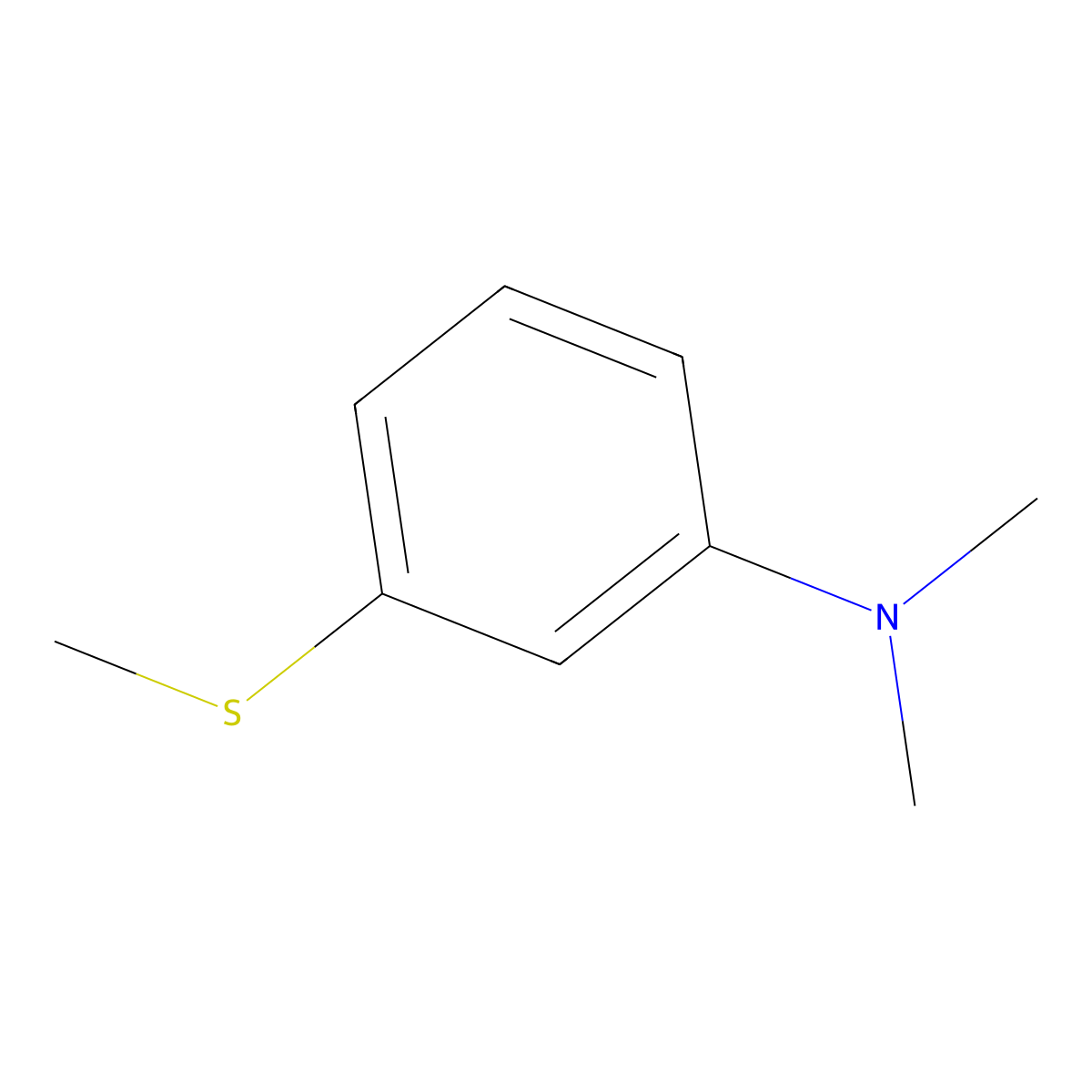 N,N-Dimethyl-3-(methylsulfanyl)aniline molecular structure, CAS 2552-33-2