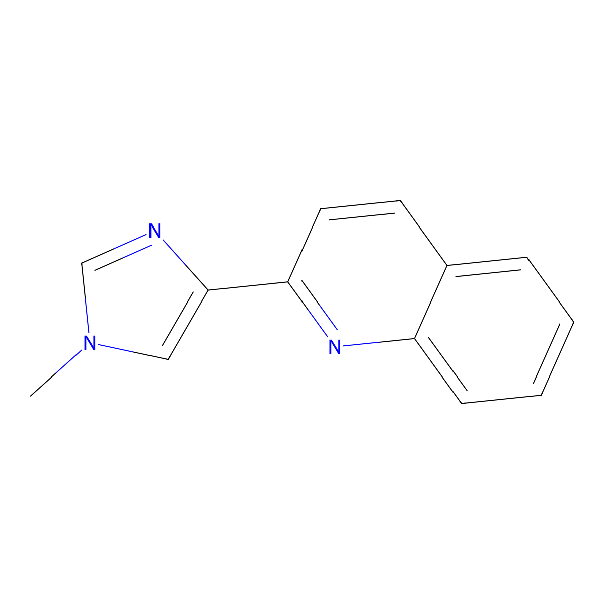 Quinoline, 2-(1-methyl-1H-imidazol-4-yl)- molecular structure, CAS 2552-96-7
