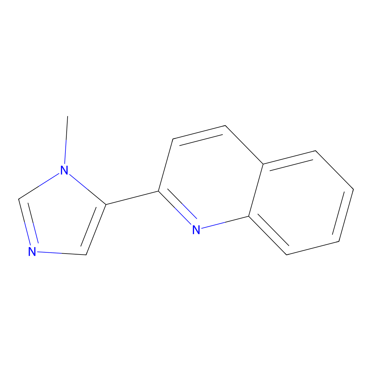 Quinoline, 2-(1-methyl-1H-imidazol-5-yl)- molecular structure, CAS 2552-97-8