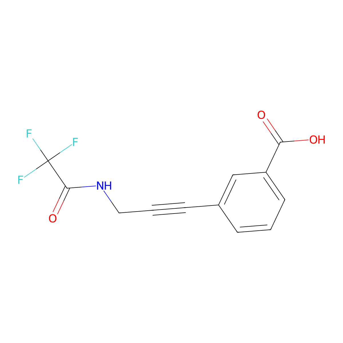 3-[3-(2,2,2-Trifluoroacetamido)prop-1-yn-1-yl]benzoic acid molecular structure, CAS 2552085-55-7