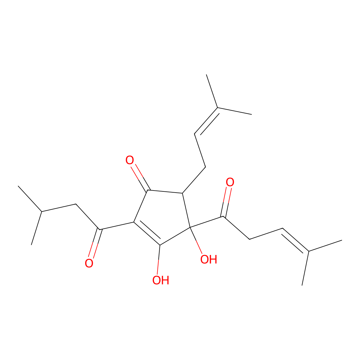 Isohumulone molecular structure, CAS 25522-96-7