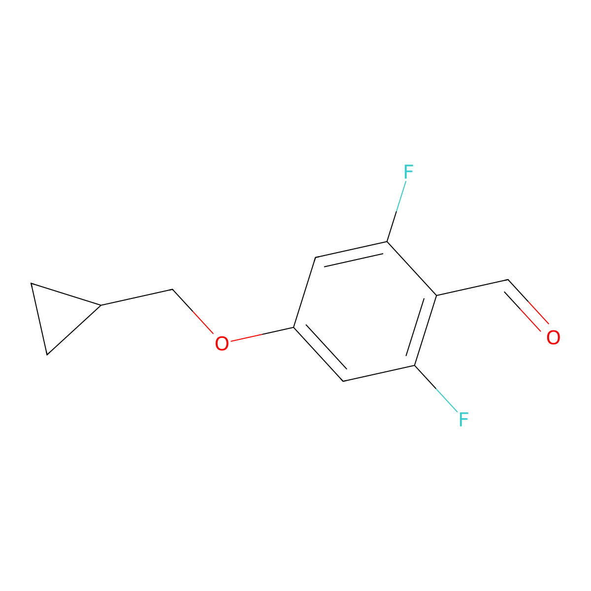 4-(Cyclopropylmethoxy)-2,6-difluorobenzaldehyde molecular structure, CAS 2552458-86-1