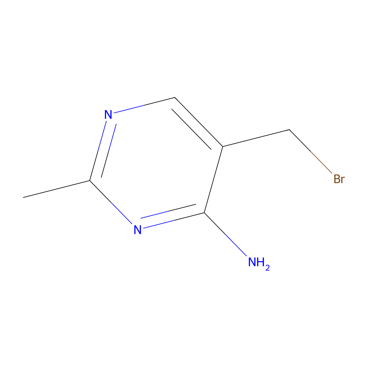 4-Amino-5-bromomethyl-2-methylpyrimidine molecular structure, CAS 25526-81-2