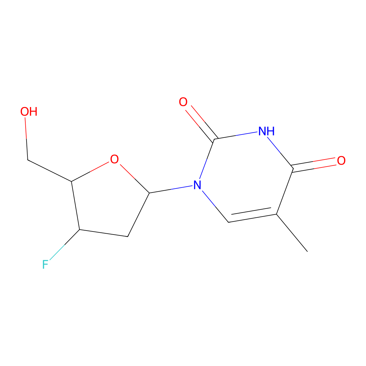 3'-Fluorothymidine molecular structure, CAS 25526-93-6