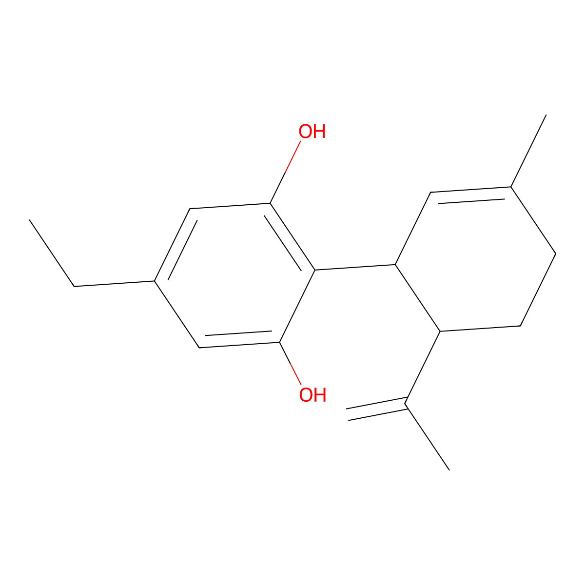 5-ethyl-2-[(1R,6R)-3-methyl-6-(1-methylethenyl)-2-cyclohexen-1-yl]-1,3-benzenediol molecular structure, CAS 2552798-14-6