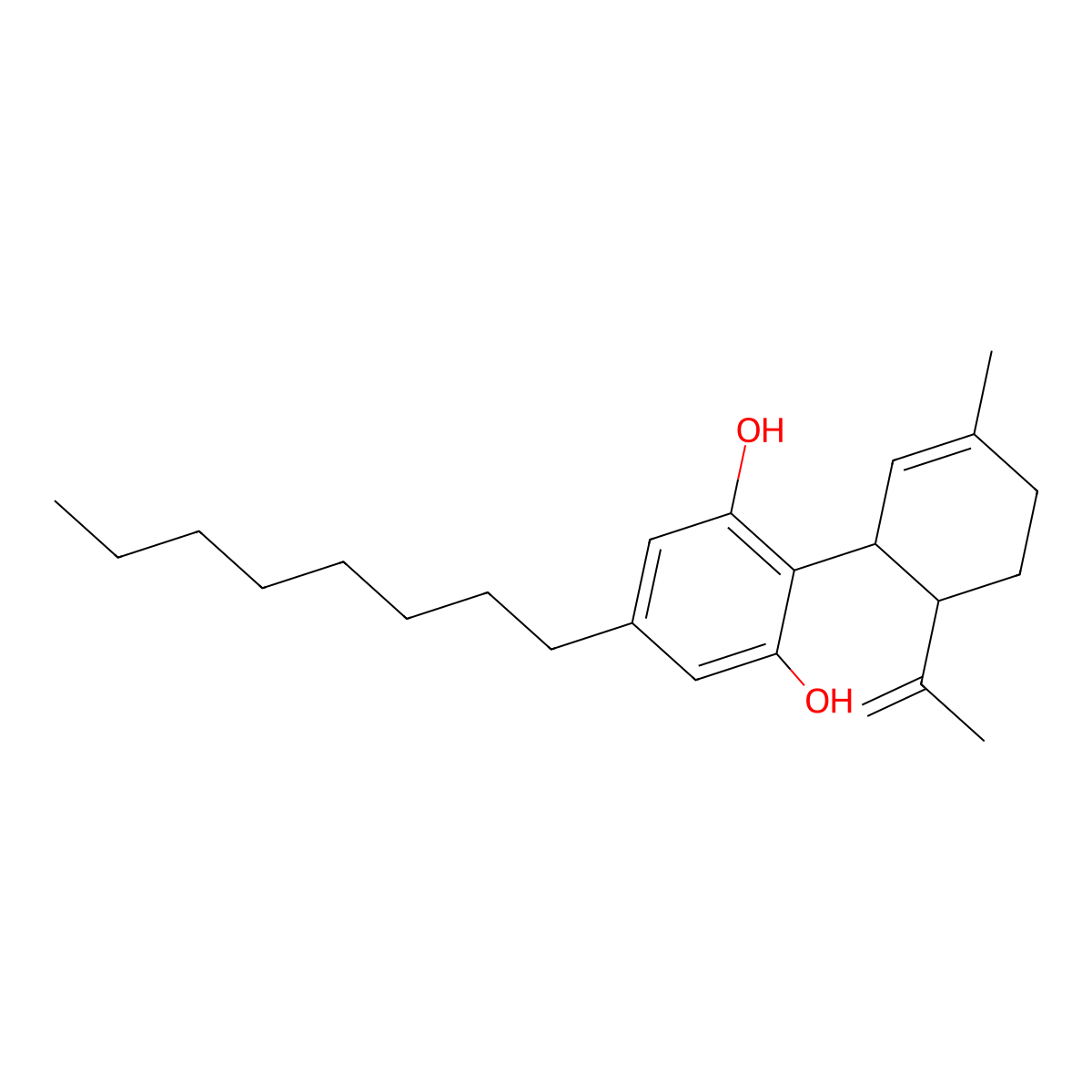 Cannabidiol-C8 molecular structure, CAS 2552798-28-2