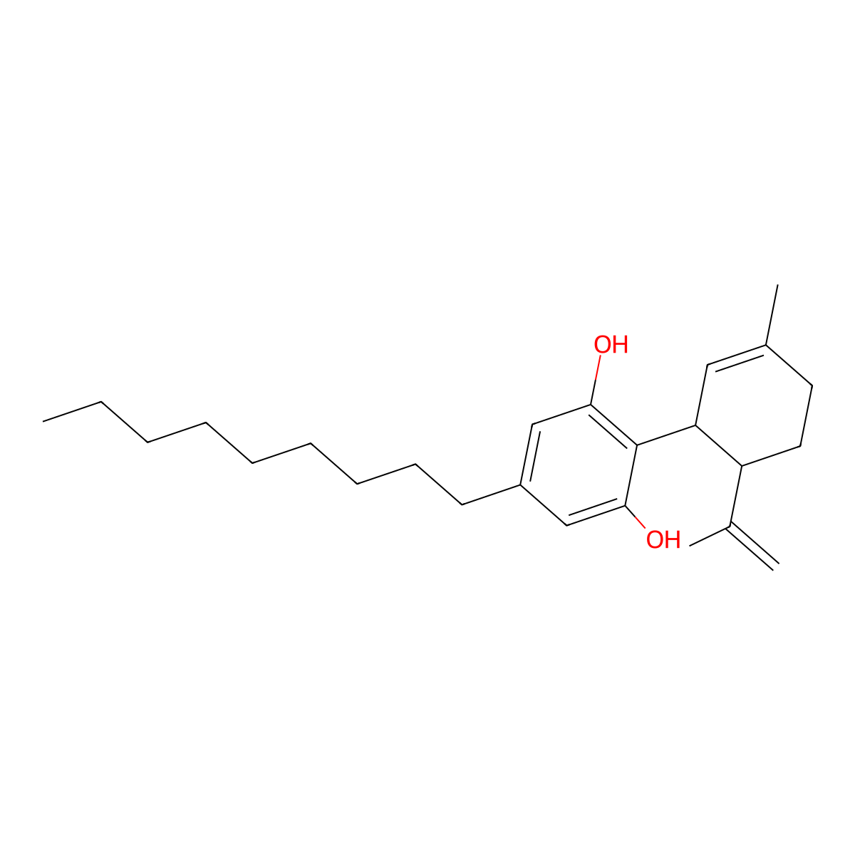 2-[(1R,6R)-3-methyl-6-prop-1-en-2-ylcyclohex-2-en-1-yl]-5-nonylbenzene-1,3-diol molecular structure, CAS 2552798-33-9